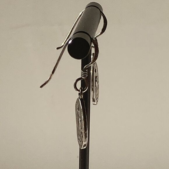 Vintage  Sterling Silver 925 Kokopelli Drop Earrings Fertility Native American - Picture 6 of 14